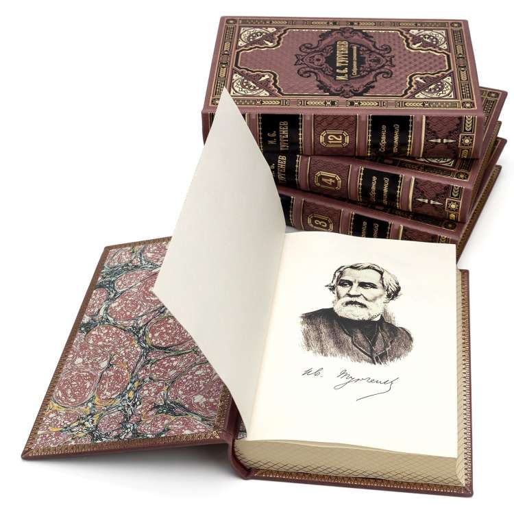 Иван Тургенев собрание сочинений 12 томов книги кожаный переплет фото