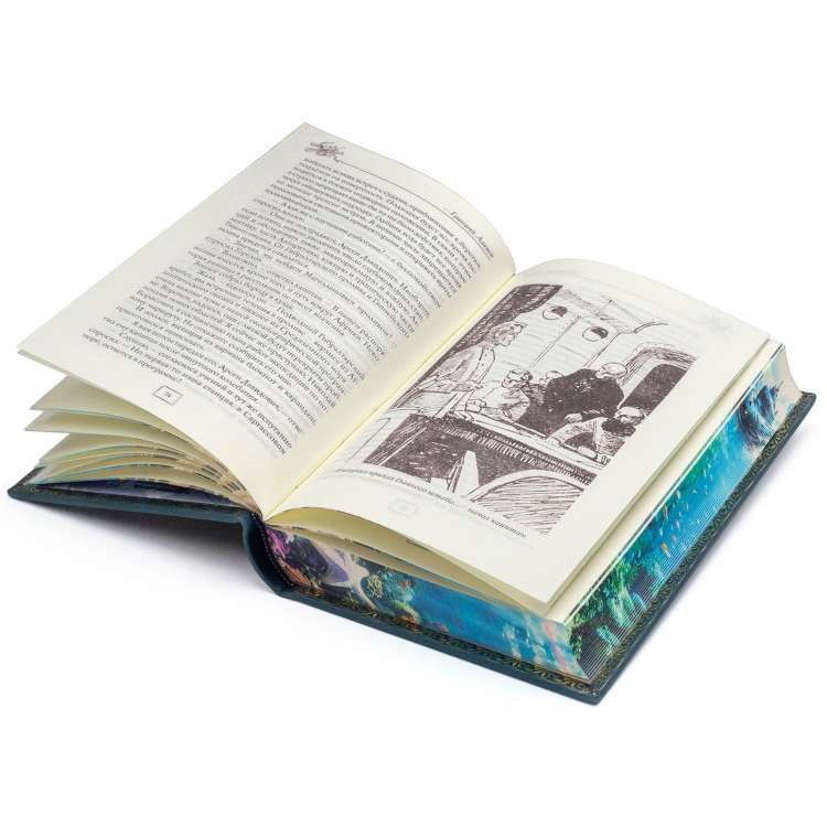 Подарочная книга Тайна двух океанов, Григорий Адамов в кожаном переплете фото иллюстраций