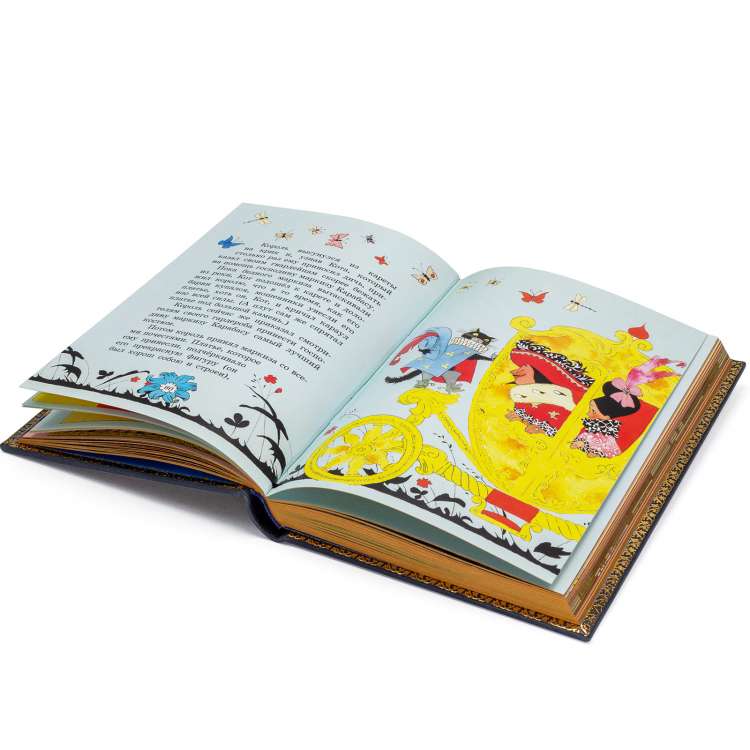 Подарочная книга Золушка и другие сказки, Шарль Перро в кожаном переплете иллюстрации 2
