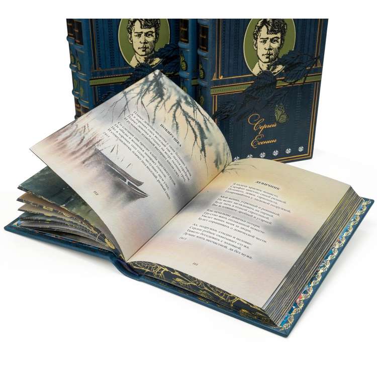 Собрание сочинений С. Есенин книги в кожаном переплете фото страниц