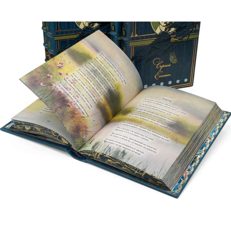 Собрание сочинений С. Есенин книги в кожаном переплете фото страниц 2